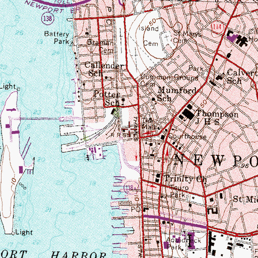 Topographic Map of Gateway Visitors Center, RI