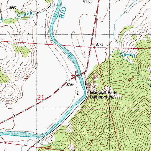 Topographic Map of Sevenmile Bridge, CO