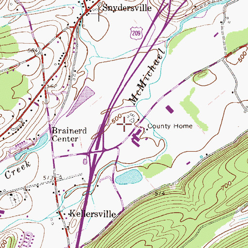 Topographic Map of Monroe County Correctional Facility, PA