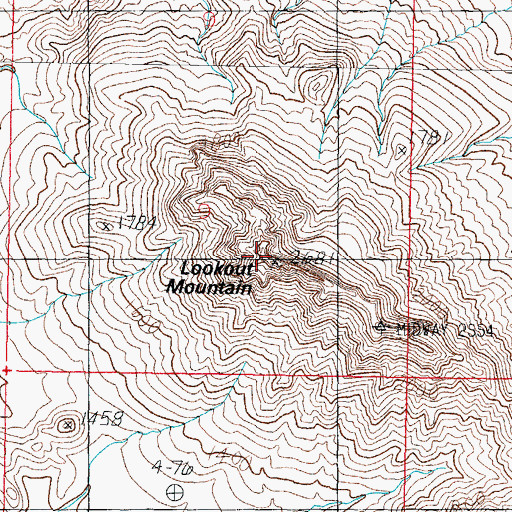Topographic Map of Lookout Mountain, AZ