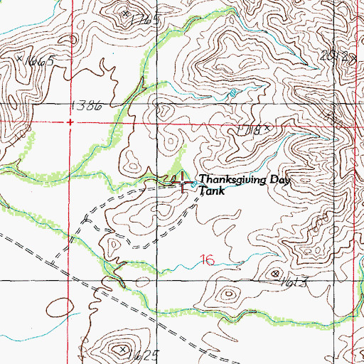 Topographic Map of Thanksgiving Day Tank, AZ