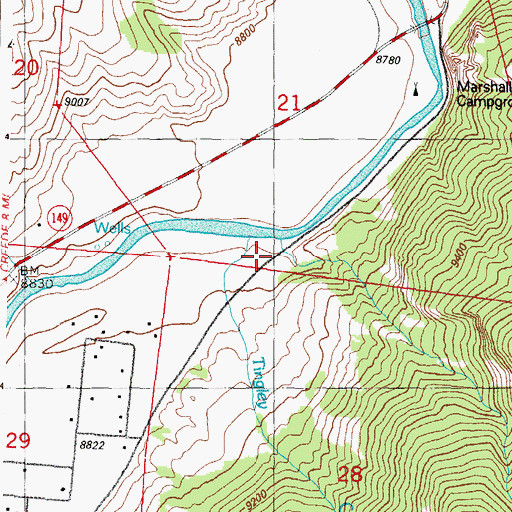 Topographic Map of Tingley Creek, CO