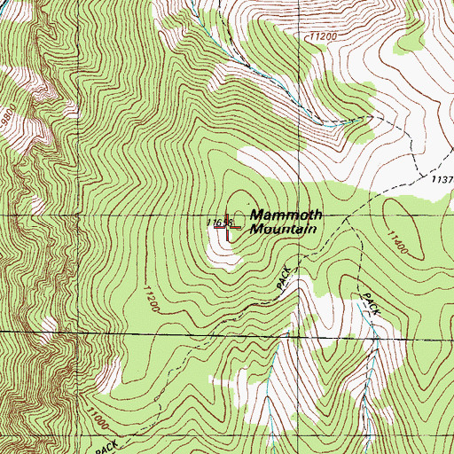 Topographic Map of Mammoth Mountain, CO
