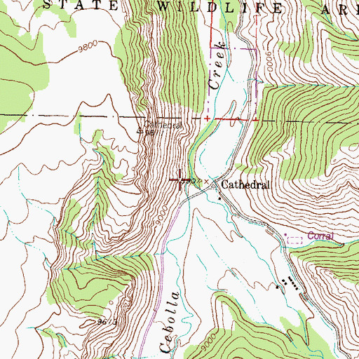 Topographic Map of Spring Creek, CO