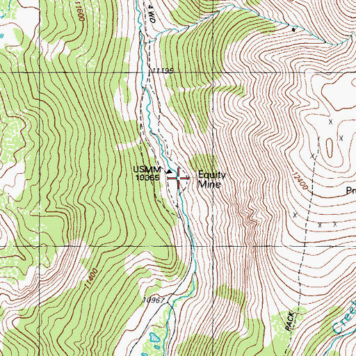 Topographic Map of Equity Mine, CO