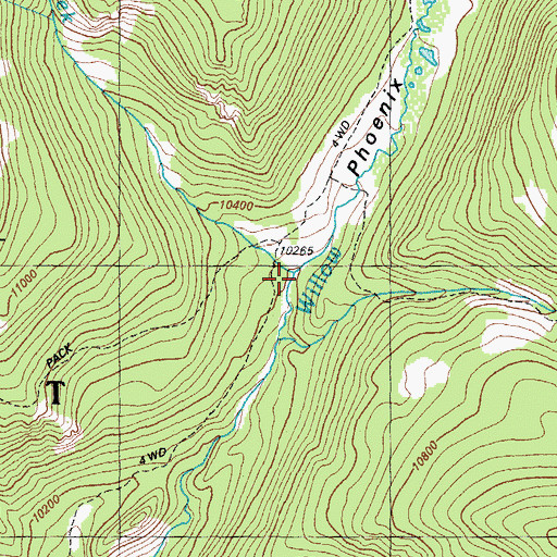 Topographic Map of Whited Creek, CO