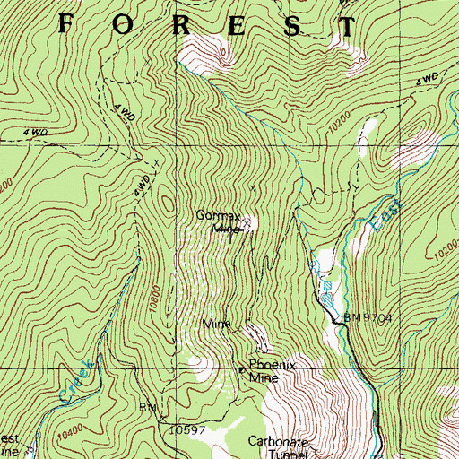 Topographic Map of Gorma Mine, CO