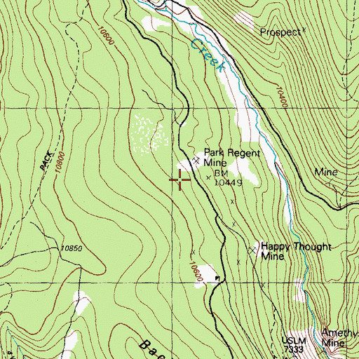 Topographic Map of Park Regent Mine, CO