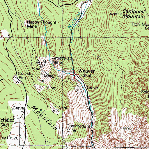Topographic Map of Weaver (historical), CO