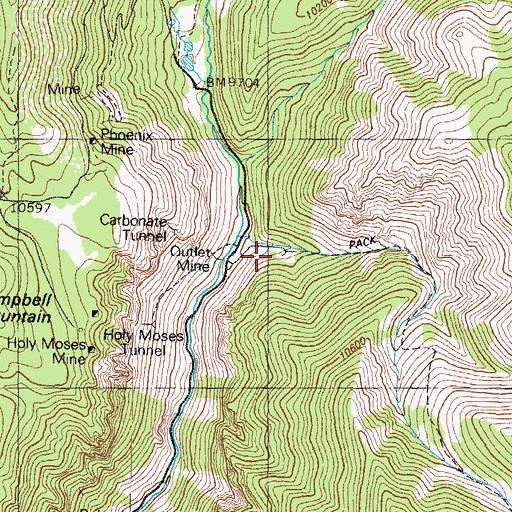 Topographic Map of Outlet Mine, CO