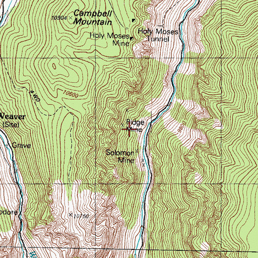 Topographic Map of Ridge Mine, CO