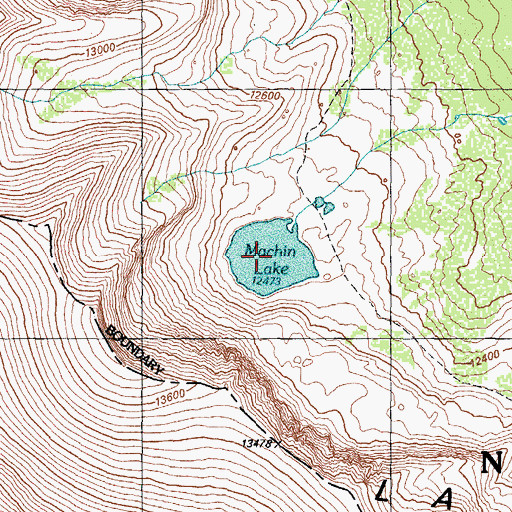 Topographic Map of Machin Lake, CO