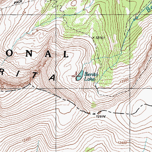 Topographic Map of Benito Lake, CO
