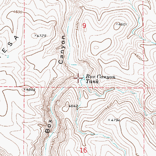 Topographic Map of Box Canyon Tank, AZ
