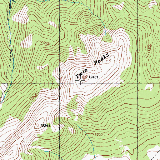 Topographic Map of Twin Peaks, CO