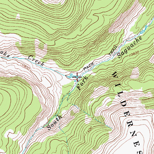 Topographic Map of Twin Peaks Creek, CO