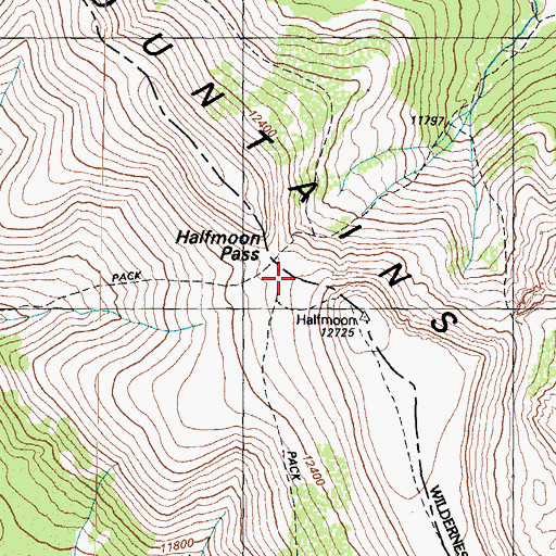Topographic Map of Halfmoon Pass, CO