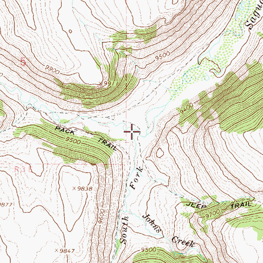 Topographic Map of South Fork Saguache Creek, CO