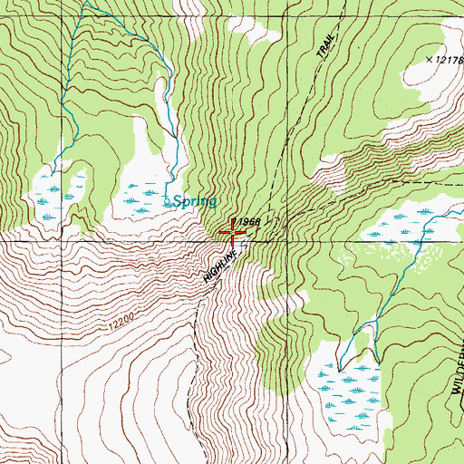 Topographic Map of Highline Trail, CO