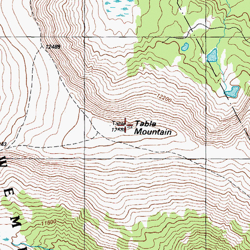 Topographic Map of Table Mountain, CO