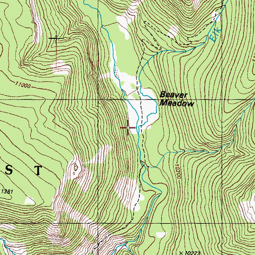 Topographic Map of Elk Creek, CO