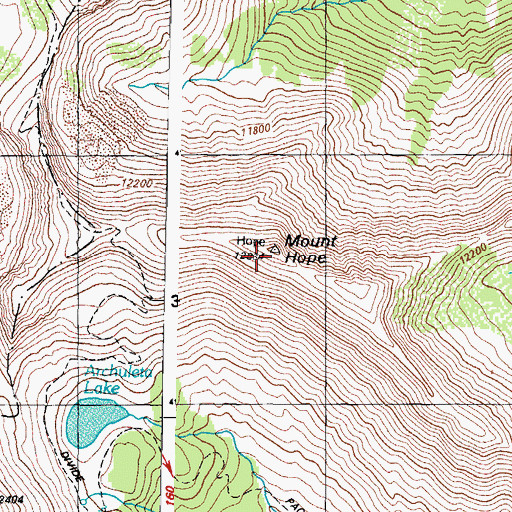 Topographic Map of Mount Hope, CO