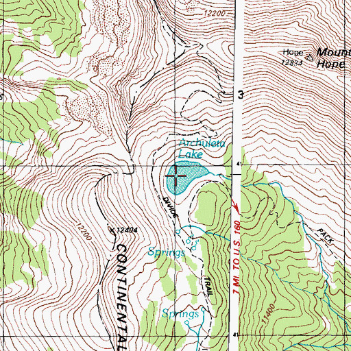 Topographic Map of Archuleta Lake, CO