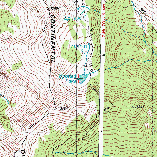 Topographic Map of Spotted Lake, CO