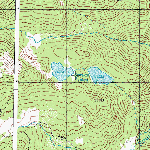 Topographic Map of Spruce Lakes, CO