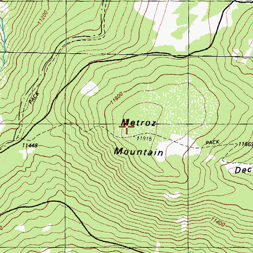 Topographic Map of Metroz Mountain, CO