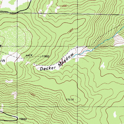 Topographic Map of Decker Meadows, CO