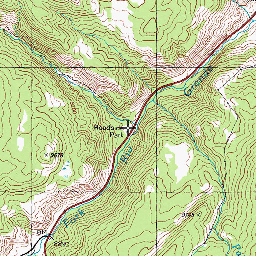 Topographic Map of Lake Fork, CO