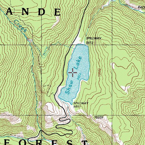 Topographic Map of Shaw Lake, CO