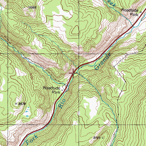 Topographic Map of Paint Creek, CO
