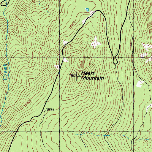 Topographic Map of Heart Mountain, CO