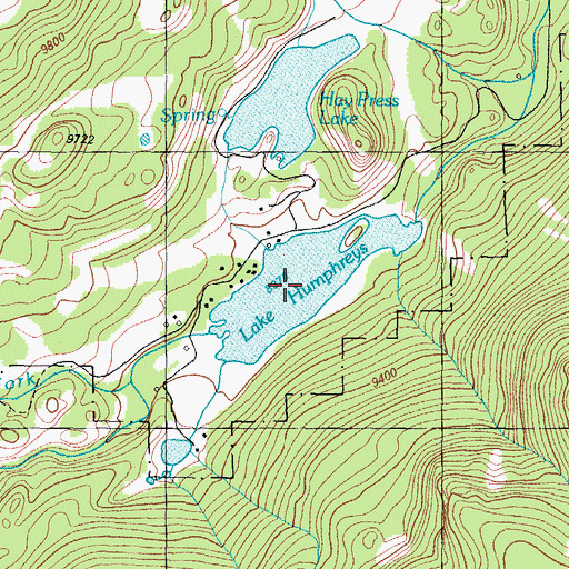 Topographic Map of Lake Humphreys, CO