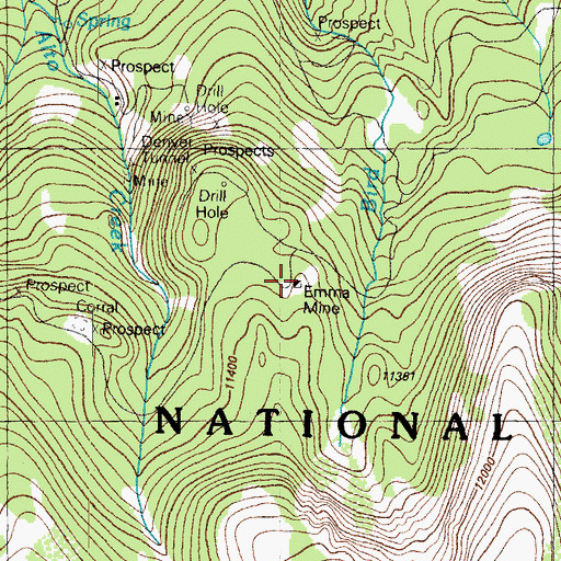 Topographic Map of Emma Mine, CO
