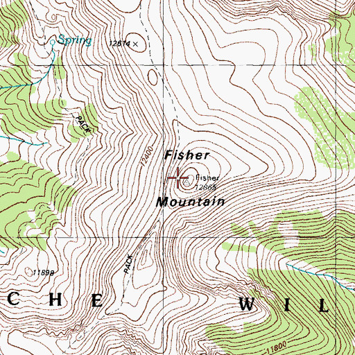 Topographic Map of Fisher Mountain, CO