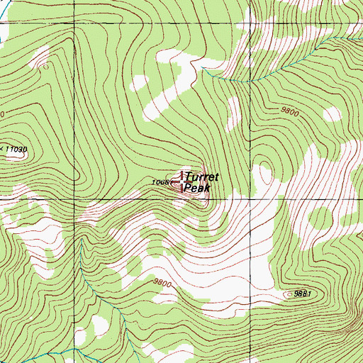 Topographic Map of Turret Peak, CO