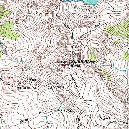 Topographic Map of South River Peak, CO