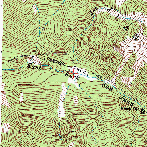 Topographic Map of Lost Creek, CO