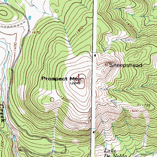 Topographic Map of Prospect Mountain, CO