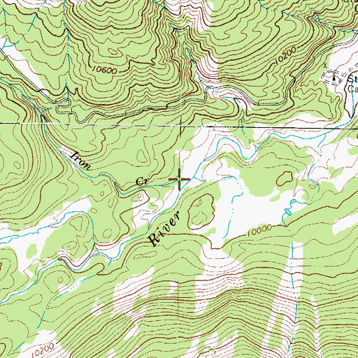 Topographic Map of Iron Creek, CO