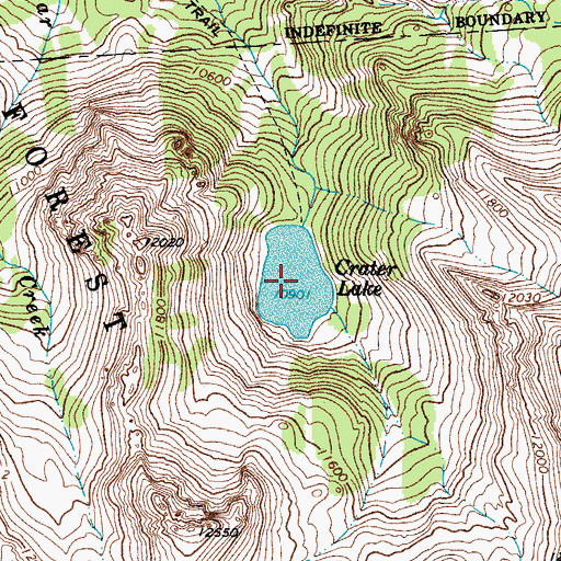 Topographic Map of Crater Lake, CO