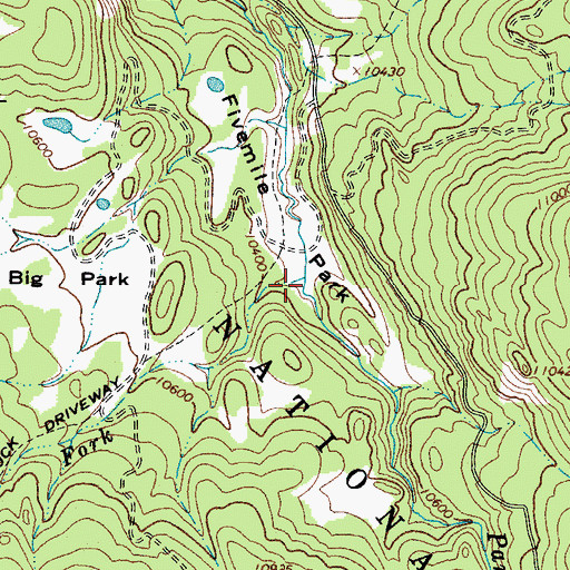 Topographic Map of Middle Fork Park Creek, CO