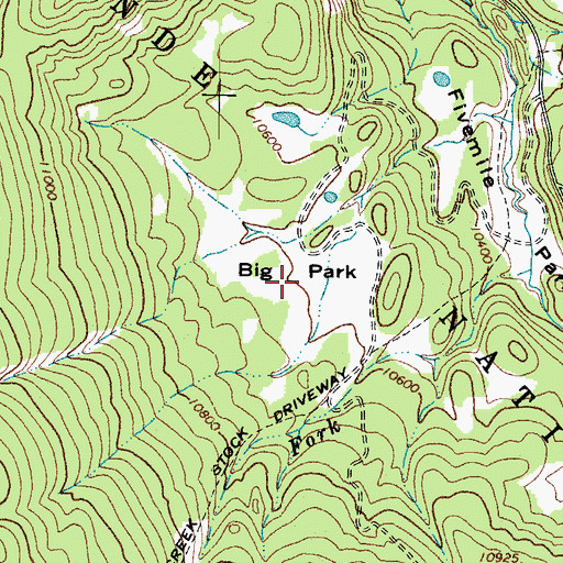 Topographic Map of Big Park, CO