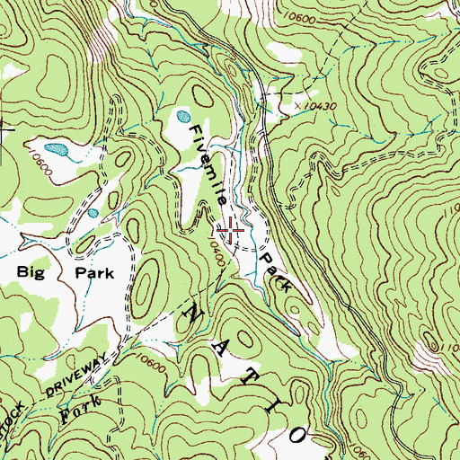 Topographic Map of Fivemile Park, CO