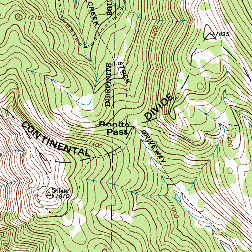 Topographic Map of Bonito Pass, CO