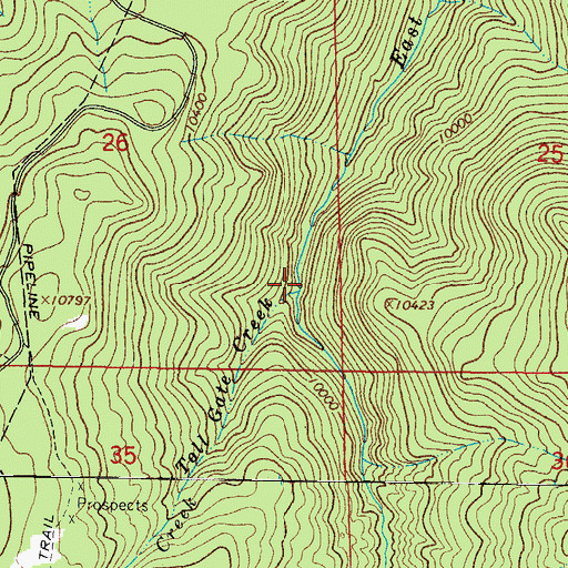 Topographic Map of Toll Gate Creek, CO
