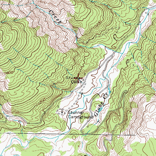 Topographic Map of Stunner Cabin, CO